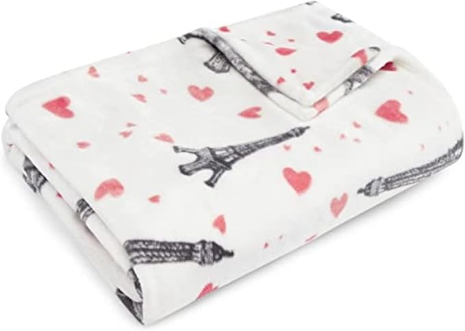 Betsey Johnson - Blanket, Buttery-Soft Throw Blanket for Couch or Bed, Boldly Plush & Oversized Bedding (Paris Love Pink, 50" x 70")