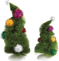 Department 56 Dr. Seuss the Grinch Village Accessories Wonky Christmas Trees Figurine Set, 6 and 8.25 Inches, Multicolor