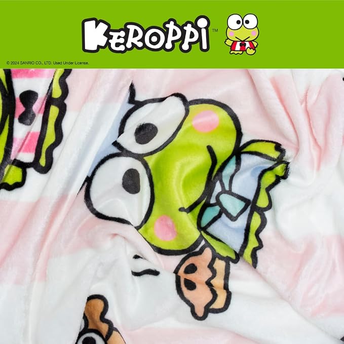 Collectibles Keroppi Foodie Bedding Super Soft Cozy Blanket, 62 in x 90 in, (Officially Licensed Product) by Franco