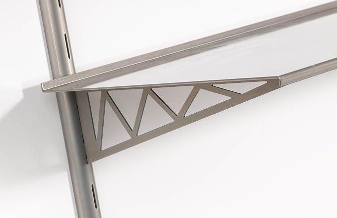 LTL Home Products Puzzle Metal Clear Wall Shelf Kit, 11" x 36", with Bridge Clear Bracket