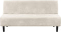 H.VERSAILTEX Real Futon Cover Armless Sofa Covers Sofa Bed Covers Stretch Futon Couch Cover Sofa Slipcover Furniture Protector Thick Soft Fabric Form Fitted Stay in Place, Ivory