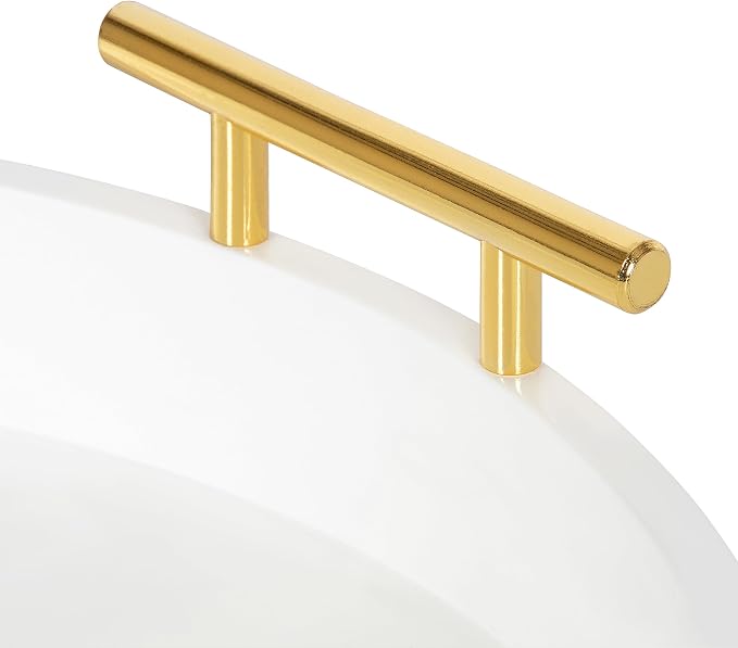 Kate and Laurel Lipton Modern Round Tray, 15.5" Diameter, White and Gold, Decorative Accent Tray for Storage and Display