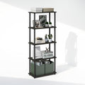 Furinno Turn-N-Tube Book Shelf, 5-Tier Bookshelf, Bookcase with Multipurpose Compact Display Rack, 11.6 x 23.6 x 57.4, for Living Room, Bedroom, Home Office, Espresso/Black