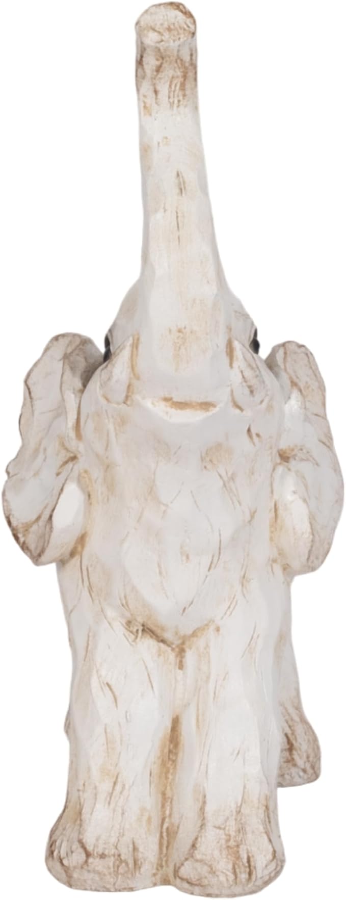 Sagebrook Home Resin Elephant Figurine - Handcrafted Polyresin Home Decor Statue - Rustic Casual Style for Living Room, Bedroom, Office - Elegant Accent Sculpture - 11" White