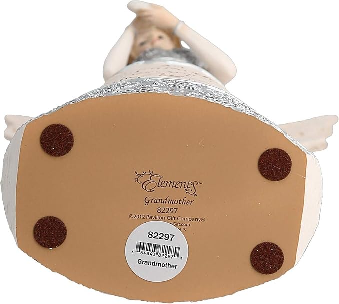 Pavilion - Elements Grandmother Angel Figurine - 8-Inch, Holding Heart, Inscription a Grandmother's Love Warms The Heart