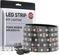 BTF-LIGHTING RGBW LED Strip Lights,UL Listed,5050 4 Colors in 1 RGB + 2700K-3000K Warm White,24V DC,16.4ft/5m 60LEDs/m 12mm Black PCB, IP67 Waterproof for Home Decoration(No Adapter or Controller)