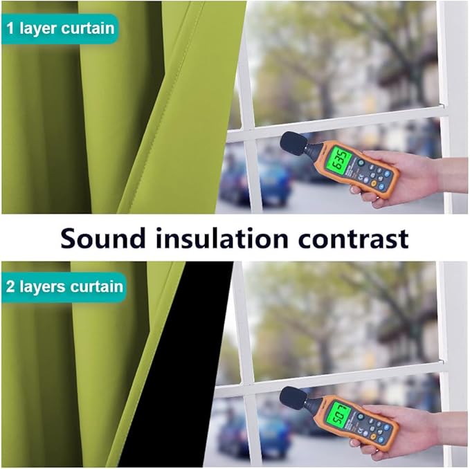 NICETOWN 100% Blackout Short Curtains with Black Liners, 2 Panels, 37" W by 50" L, Fresh Green, Solid Thermal Insulated Full Blackout 2-Layer Lined Drapes, Energy Efficiency Window Drapes for Bedroom