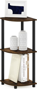 Furinno TURN-N-TUBE Corner Shelf, 3-Tier Corner Bookshelf, Display Storage Shelves with Open Shelves, for Organization and Storage, Living Room, Home Office, Garage, Amber Pine