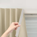 Self Adhesive Portable Blackout Curtains for Bedroom Easy to Install Window Thermal Lnsulated Kitchen Room Darkening Small Window Curtains, Cortinas Para Cuarto, 35"W X 59"L, Beige, 1 Panel
