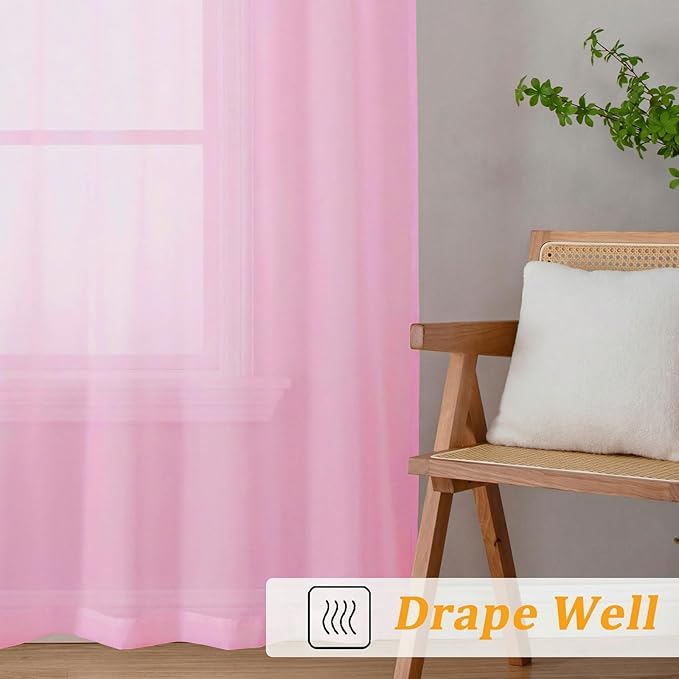 Gwine Sheer Curtains for Living Room 45 inch Length - Image 6