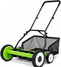 18-Inch Push Reel Lawn Mower, 5-Blade Manual Grass Cutter for Yard Care