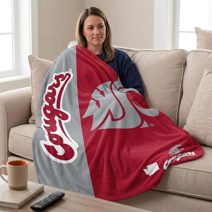 Proformance Home NCAA Washington State Cougars Endzone Ultra Soft Tailgate Throw