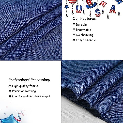 Navy Blue Table Runners 13x108 inches 2 Pieces Burlap 4th of July Runner - Image 3