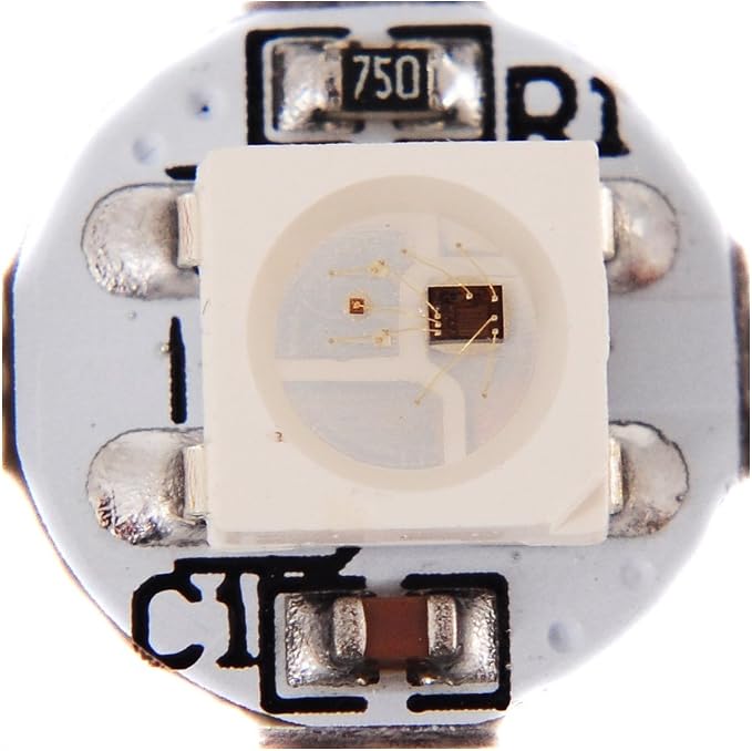 BTF-LIGHTING WS2812B 100PCS 5050SMD Individually Addressable Smart RGB LED Pixel for Arduino Single 1-led RGB LED Module Pixels Color Light White PCB Only DC5V Christmas(No Adapter or Controller)