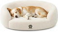 Human & Pet Shared Sofa Bed, Pine Wood Frame with High Resilience Foam, 2-in-1 Pet Furniture(Pearl White)