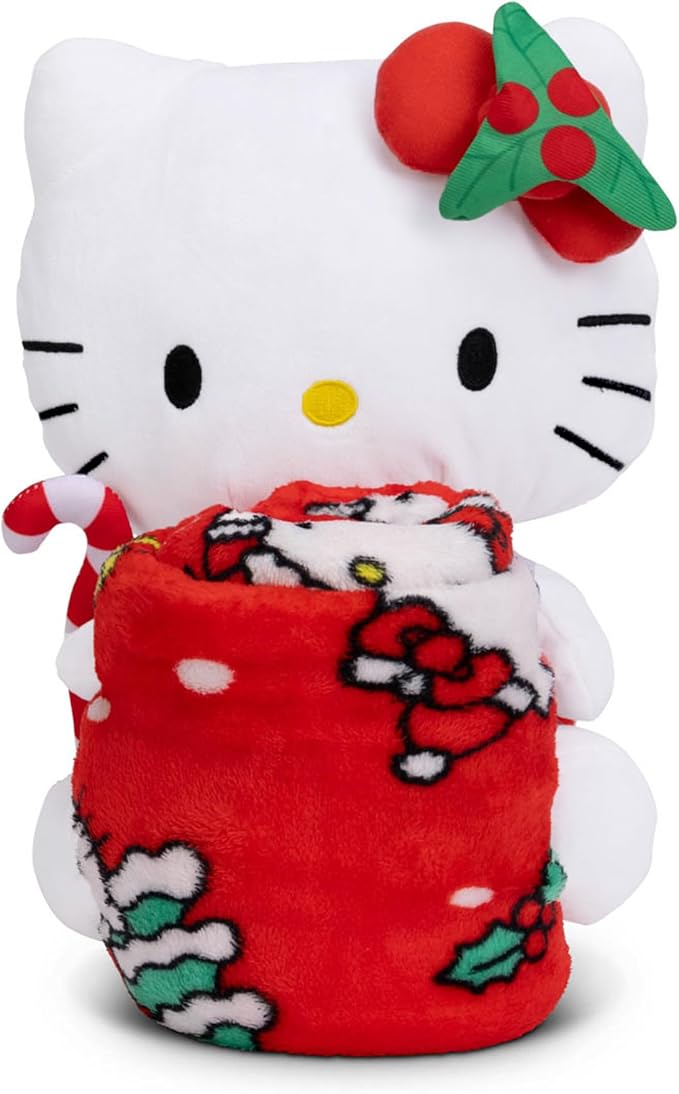 Hello Kitty Gifty Kitty Character Hugger Pillow & Silk Touch Throw Blanket Set 40x50 Inches