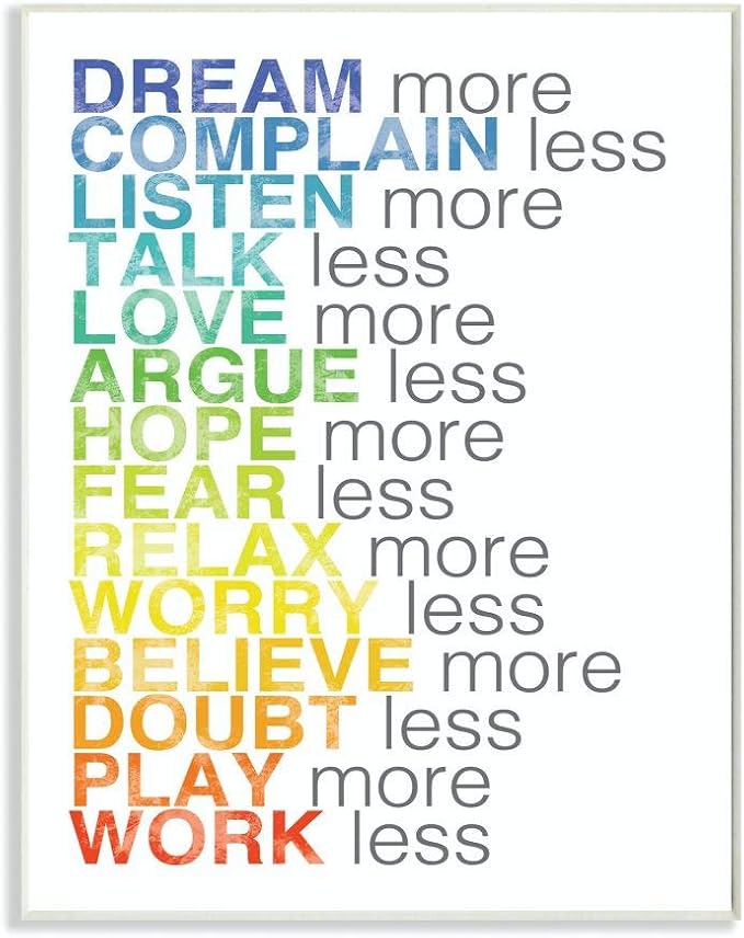 Stupell Industries 'Dream More Typography'| Wall Plaque Art | Stupell Industries | 13 x 19 Inches, Easy to Hang and Sturdy, Made in USA, by Louise Carey