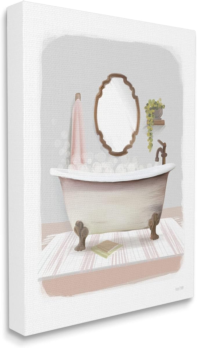 Stupell Industries Bubble Bath Tub Bathroom, 16 x 20 Inch Canvas Wall Art | Stupell Industries · By House Fenway · Ready to hang · Perfect for bathroom decor · Made in USA