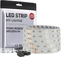 BTF-LIGHTING RGBW LED Strip Lights,UL Listed,5050 4 Colors in 1 RGB + 6000K-7000K Cool White,12V DC,16.4ft/5m 60LEDs/m 12mm White PCB, IP65 Waterproof for Home Decoration(No Adapter or Controller)