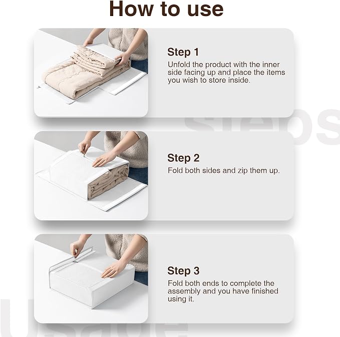 DIMJ Bed Sheet Organizers and Storage 6 Pack - Foldable Sheet Holder for Linen Bedding Storage Box for organization, Sheets Set Holder for Blanke, Towel (King & Queen Size), White