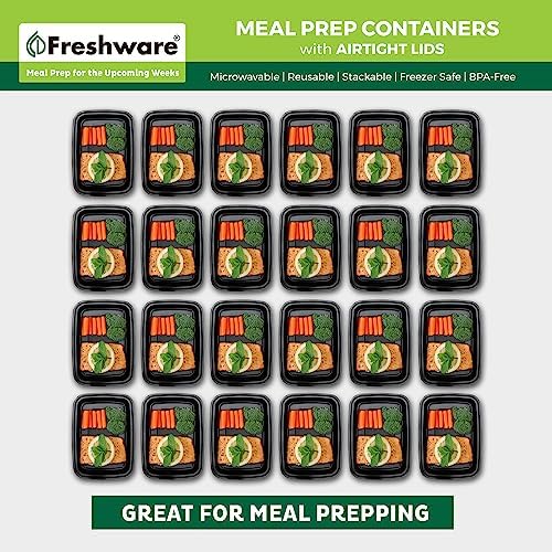Freshware Meal Prep Containers [50 Pack] 24 oz Food Containers with Lids - Image 3