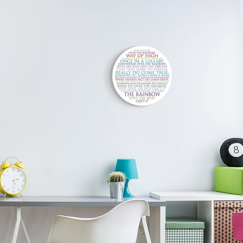 'Somewhere Over The Rainbow Playful Circle'| Wall Plaque Art | Stupell Industries | 12 x 12 Inches, Easy to Hang and Sturdy, Made in USA, by Susan Newberry Designs