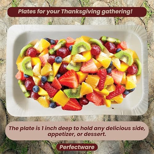 Perfectware 7" Disposable Wooden Plate with Happy Thanksgiving Print - Pack of 25ct (Perfectware 7-Happy Thanksgiving-25ct) - Image 3