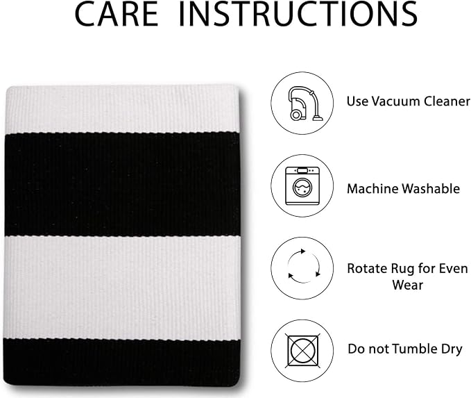 IOHOUZE Black White Striped Rug -2x4.3 Front Door Mats Outdoor,Washable Rug for Front Porch Decor,Spring Summer Welcome Mats Outdoor Indoor, Doormat for Farmhouse/Entryway/Home Entrance