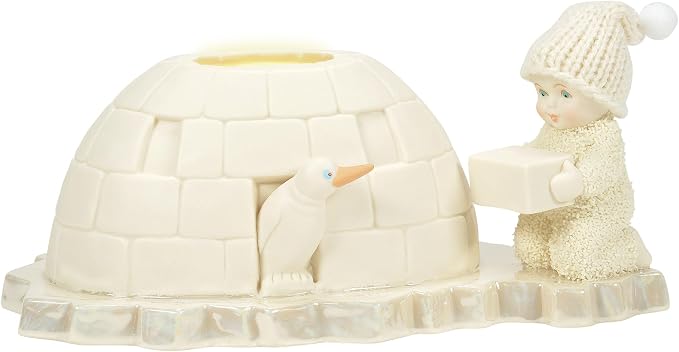 Department 56 Snowbabies Polar Shores Warm in My Igloo Lit Figurine, 3.19 Inch, Multicolor