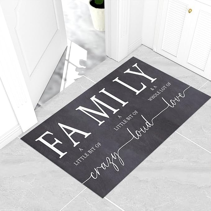 GUBIYU Grey Area Rugs for Living Room Farmhouse Stain Resistant Non Skid Rubber Backing Washable Rug for Bedroom Dining Room Inspirational Rustic Home Decor Large Floor Carpet Hallway Rugs 23.6"x35.4"