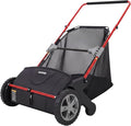 21-Inch Push Lawn Sweeper, Heavy Duty Manual Leaf & Grass Collector with 3.5 Cu. ft. Large Hopper Bag, Adjustable Height Spinning Brushes for Yard, Garden & Driveway