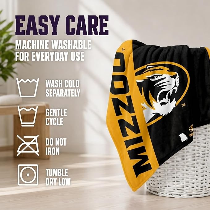Proformance Home NCAA Missouri Tigers Endzone Ultra Soft Tailgate Throw