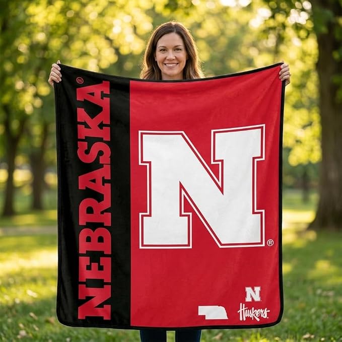 Proformance Home NCAA Nebraska Cornhuskers Endzone Ultra Soft Tailgate Throw
