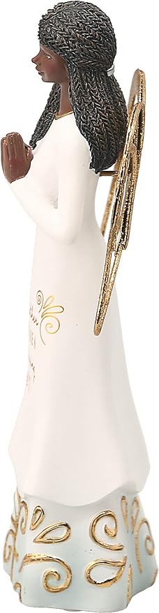 Pavilion Gift Company Mother You are A Blessing-5.5 Inch African American Praying Collectible Resin Angel Figurine, White