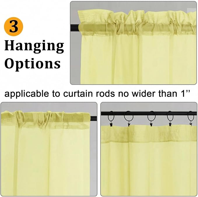 Gwine Extra Long Sheer Curtains 108 Inches Long - Image 2
