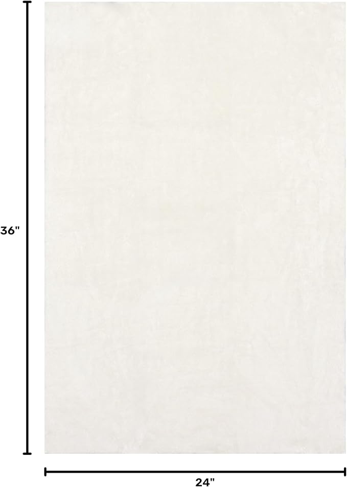 nuLOOM Loni Off White Solid Washable Area Rug, 2' x 3'