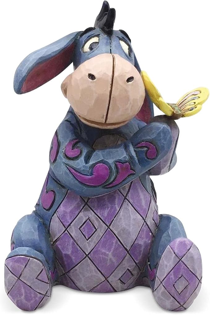 Enesco Disney Traditions by Jim Shore Winnie The Pooh Eeyore Holding Butterfly Miniature Figurine, 3.25 Inch, Multicolor