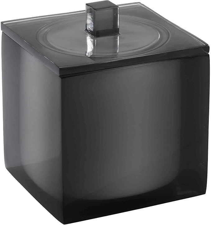 Avanti Linens - Covered Jar, Resin Countertop Accessories, Modern Home Decor (Soho Collection, Smoke)