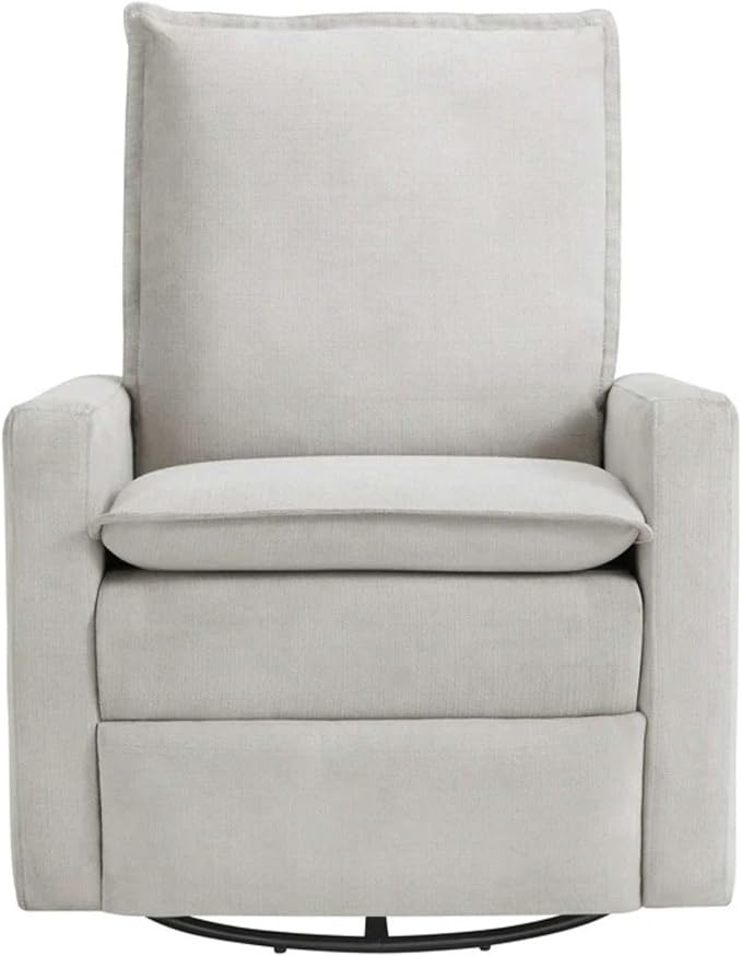 Oxford Baby Uptown Power Upholstered Glider Recliner Rocking Chair 270° Swivel for Nursery and Living Room – Sand, Green Guard Gold Certified