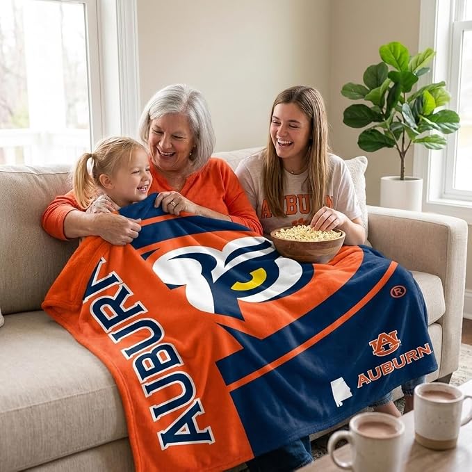 Proformance Home NCAA Auburn Tigers Endzone Ultra Soft Tailgate Throw