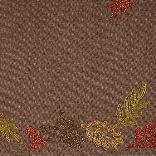 DII Fall Table Décor Embroidered Tabletop for Thanksgiving Dining, Table Runner, 14x70, Shimmering Leaves - Image 3