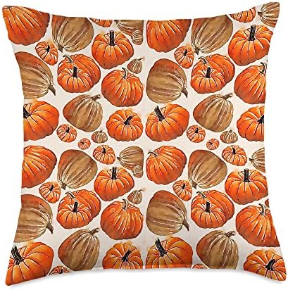 Pumpkin and thanksgiving, autumn fruits, fall season Throw Pillow by Unknown