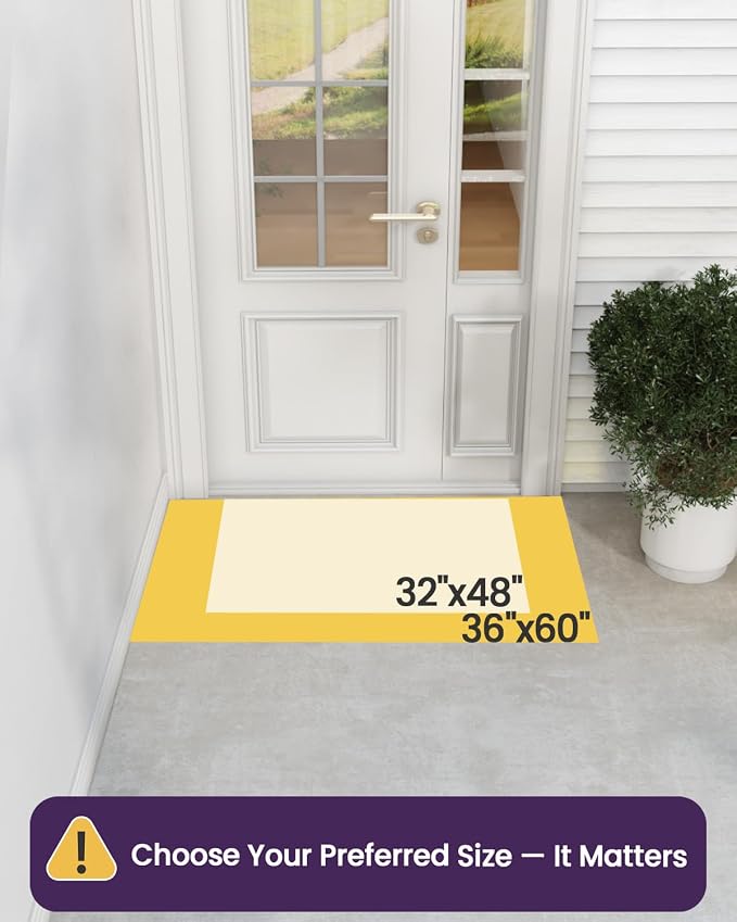 DEXI Front Door Mat Outside Entrance, 3x5 Heavy Duty Entry Doormat Dirt Trapper with Rubber Back, Non Slip Low Profile Floor Mats for Entryway Exterior Patio, Rhombic Brown