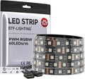 BTF-LIGHTING RGBW LED Strip Lights,UL Listed,5050 4 Colors in 1 RGB + 2700K-3000K Warm White,12V DC,16.4ft/5m 60LEDs/m 12mm Black PCB, IP67 Waterproof for Home Decoration(No Adapter or Controller)