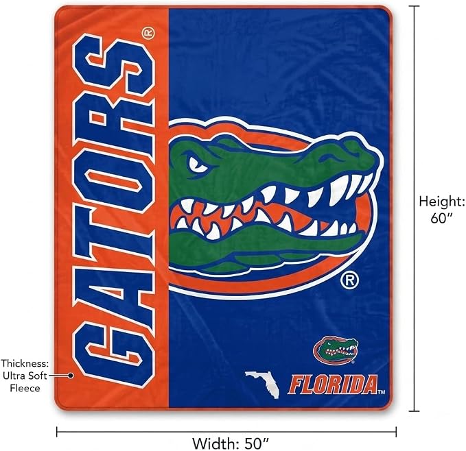 Proformance Home NCAA Florida Gators Endzone Ultra Soft Tailgate Throw