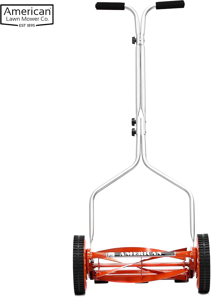 American Lawn Mower 14-Inch 4-Blade Push Reel Lawn Mower + Hand Sharpener