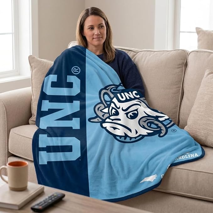 Proformance Home NCAA North Carolina Tar Heels Endzone Ultra Soft Tailgate Throw
