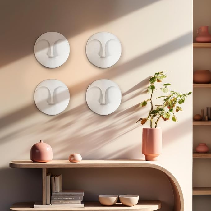 Howard Elliott Collection Ceramic Face Wall Vase, Contemporary Matte White Glaze Decorative Accent, Water-Holding Vase, Ready to Hang Wall Decor, 10H x 10W x 3D, Matte White