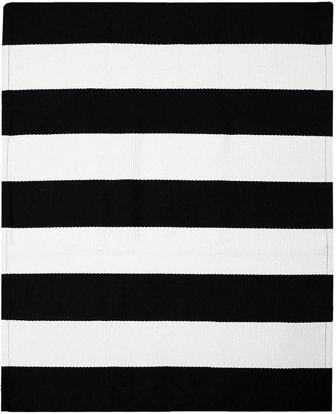 IOHOUZE Black White Striped Rug -24" x36“ Front Door Mats Outdoor,Washable Rug for Front Porch Decor,Spring Summer Welcome Mats Outdoor Indoor, Doormat for Farmhouse/Entryway/Home Entrance