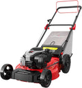 PowerSmart 21" Self-Propelled Gas Lawn Mower, 140cc Briggs & Stratton Engine, 3-in-1 Mulching/Bagging/Side Discharge, 6 Cutting Heights, Durable Steel Deck, Rear-Wheel Drive for Yard & Garden